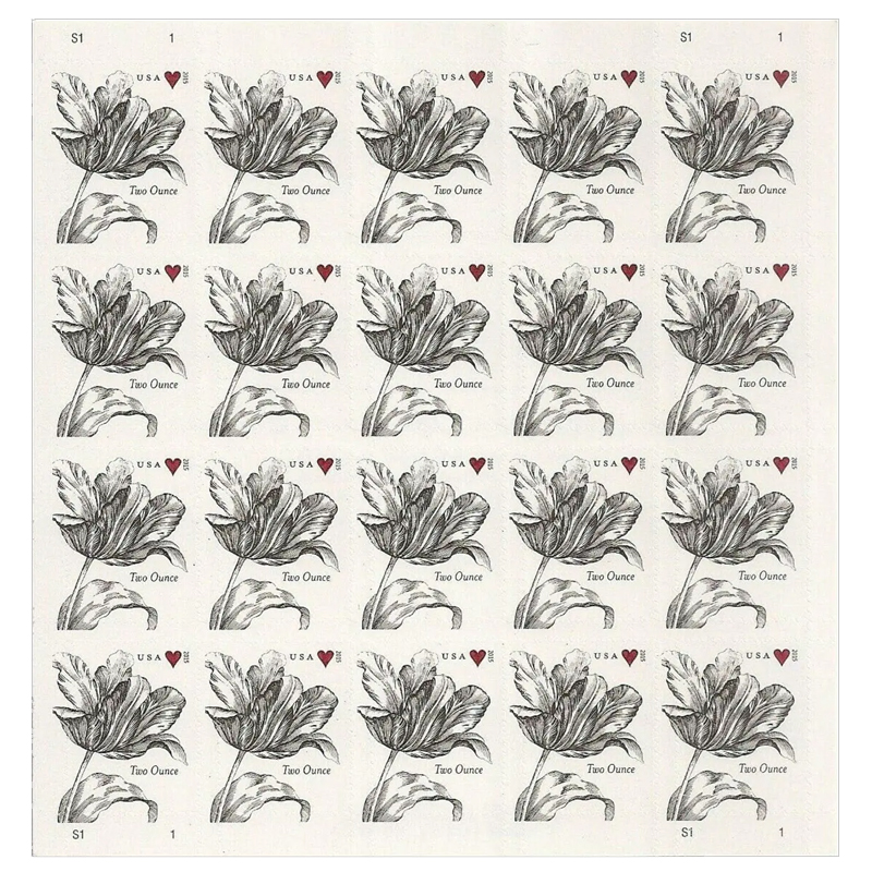 2015 Vintage Tulip Pane Postage Wedding Stamps - Image 2