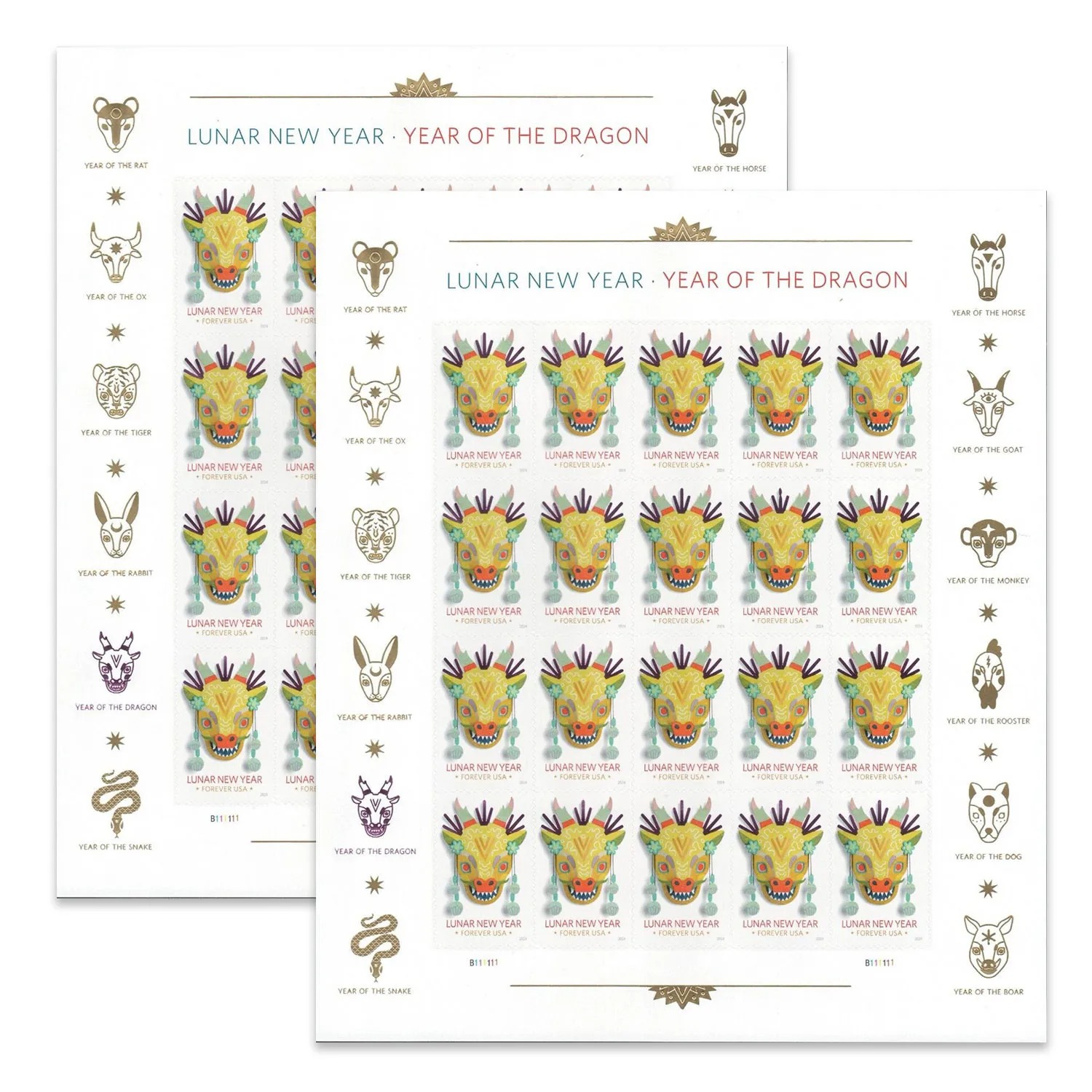 2024 Lunar New Year Stamps - the Year of the Dragon - Image 3