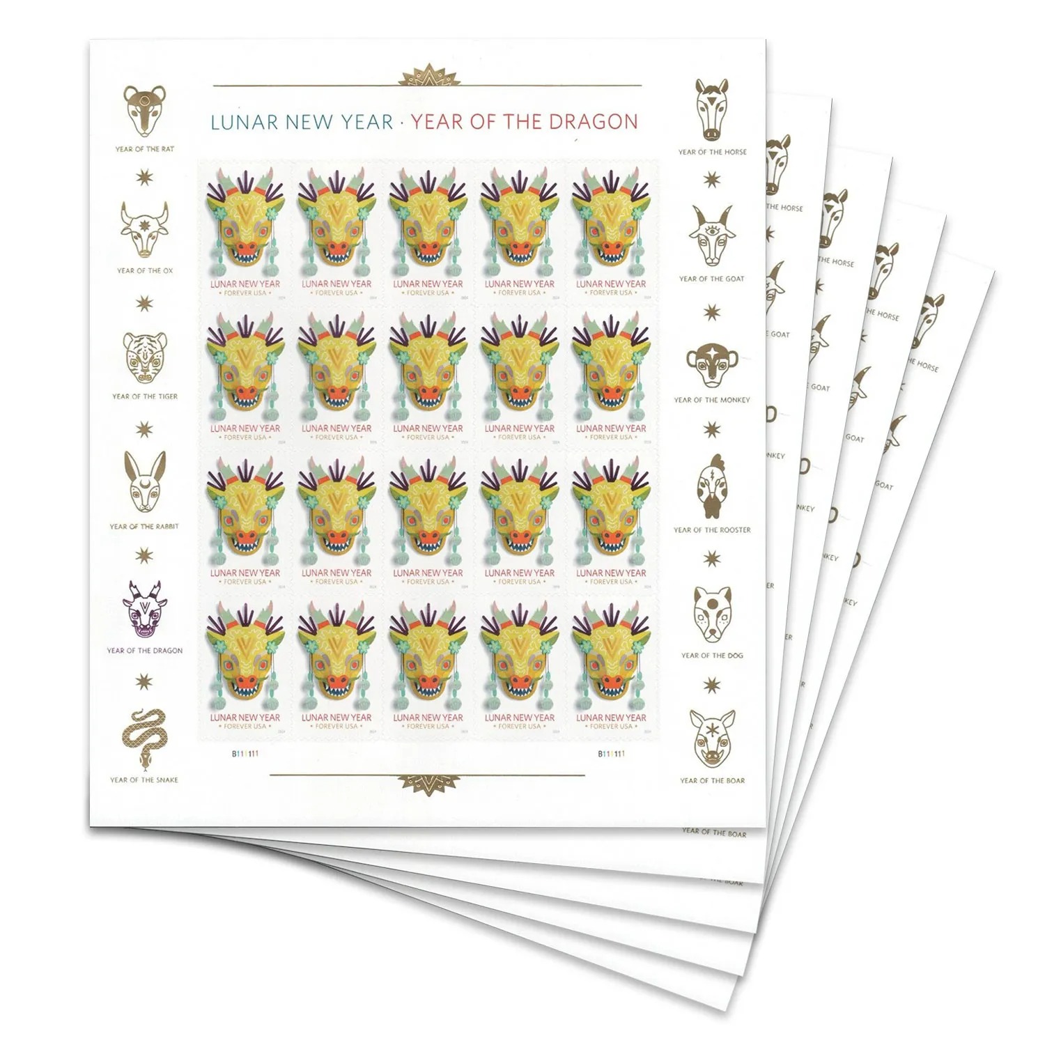 2024 Lunar New Year Stamps - the Year of the Dragon - Image 4