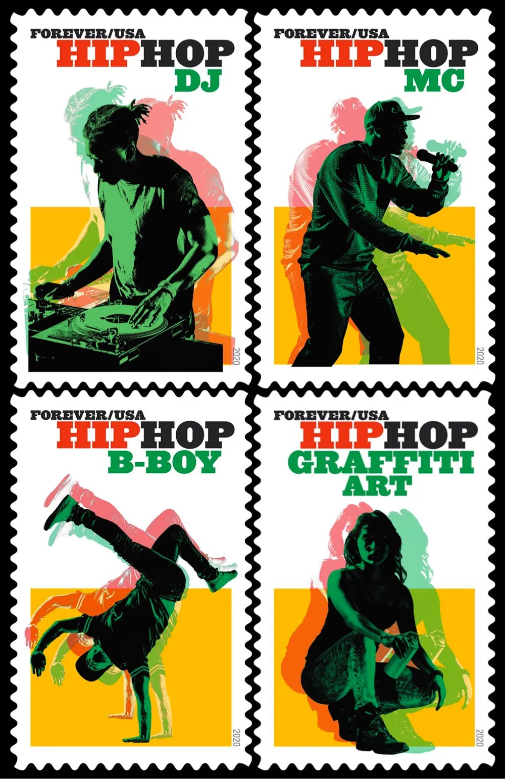 2020 USPS Hip Hop First-Class Forever Stamps - Image 3