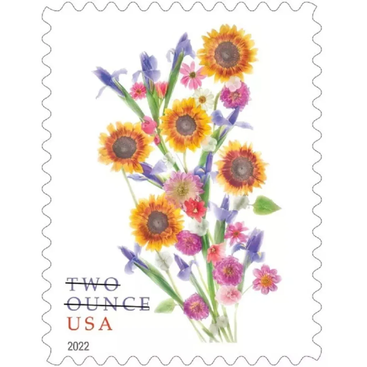 2022 US Two Ounce Sunflower Bouquet Forever Stamps - Image 3