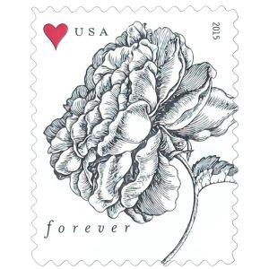 2015 Vintage Rose Pane Wedding Forever Postage Stamps