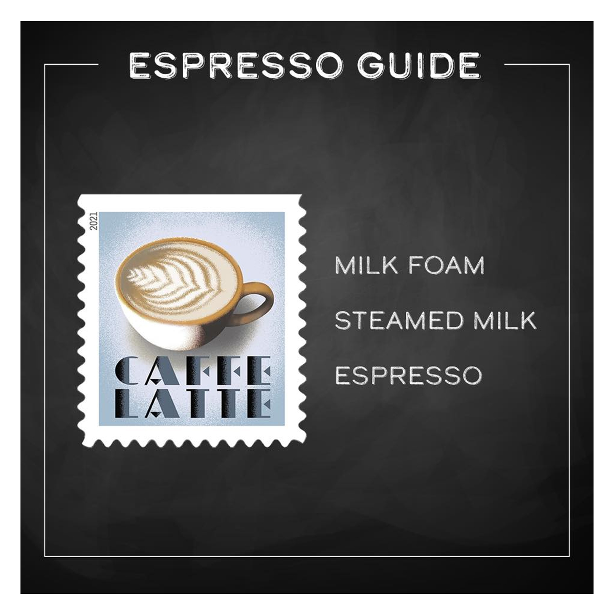 (2021) USPS Espresso Drinks Forever Coffee Stamps - Image 5