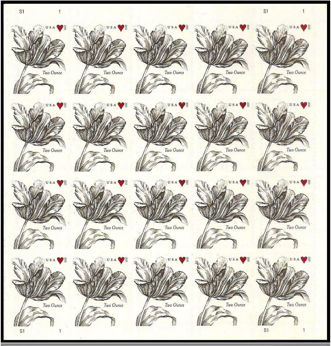 2015 Vintage Tulip Pane Postage Wedding Stamps - Image 3