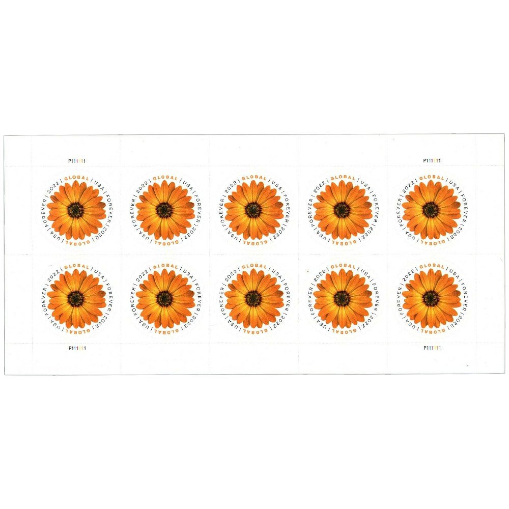 (2022) USPS Global Forever International Mail African Daisy Postage Stamps - Image 3